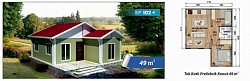 49m2 Prefabrik Ev 384,000 TL  Son zamanlarda ülkemizde sık sık yaşanan depremler insanların ilk önce can güvenliği demesine neden olmuştur. Sabit ve betonarme yapılar depreme ne kadar dayanıklı olsalarda illa ki hasar gören yapılardır. Bu noktada hayatın kolaylığı ve prefabrik evlerin avantajları tercih edilmiştir.   Fiyata Dahil Olan Hizmetler • Bina malzemesinin temini ve montajı. • Boya badana işleri. • Tüm iç ve dış kapıların takılması. • Pencerelerin plastik doğrama ile çift camlı olarak takılması. • Elektrik tesisatı ve armatürleri uygulaması fiyata dahildir.  Ücretsiz Kurulum ve Montaj  55 Yıl Garanti  Uygun Ödeme Seçenekleri  Telefonla Sipariş