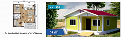 61m2 Prefabrik Ev 549,000 TL  Son zamanlarda ülkemizde sık sık yaşanan depremler insanların ilk önce can güvenliği demesine neden olmuştur. Sabit ve betonarme yapılar depreme ne kadar dayanıklı olsalarda illa ki hasar gören yapılardır. Bu noktada hayatın kolaylığı ve prefabrik evlerin avantajları tercih edilmiştir.   Fiyata Dahil Olan Hizmetler • Bina malzemesinin temini ve montajı. • Boya badana işleri. • Tüm iç ve dış kapıların takılması. • Pencerelerin plastik doğrama ile çift camlı olarak takılması. • Elektrik tesisatı ve armatürleri uygulaması fiyata dahildir.  Ücretsiz Kurulum ve Montaj  55 Yıl Garanti  Uygun Ödeme Seçenekleri  Telefonla Sipariş