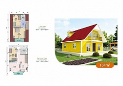 134 m2 Prefabrik Ev | Çift Katlı Prefabrik Ev Modelleri   fiyat:1,424,000TLİndirim Vergiler dahil.  Prefabrik Evimizde Neler Var?   Duvar: Dış Duvar: 2.50 Yüksekliğinde, 10 cm Kalınlığındadır.  İç Duvar: 2.50 Yüksekliğinde, 10 cm Kalınlığındadır.  Pencereler: ADO PENTECH - EUROPEN - ADOPEN 7000 serisi Çift Çamlı + Çift Açılır + Sineklikli (Beyaz)  Kapı: Dış Kapı: Çelik Kapı  İç Kapılar: Ahşap Kasalı Amerikan Kapı  Çatı: Çatı Yalıtımı: 10 cm Mineral Cam Yünü + OSB + Membran  Çatı Kaplaması: Boyalı Galvaniz Sac (Trapez Sac)  Elektrik ve Sıhhi Tesisatlar sıva altı olarak yapılır. Elektrik tesisatı sigortacıya kadar takılır. Priz, Anahtar ve Lambalar takılır.  İç ve Dış Cephe Boyası: FAVORİ markası   Vitrifiye Ürünleri: Klozet, Ayaklı Lavabo ve Duş Teknesi verilmektedir.  Tüm bu işlemler bizim tarafımızdan yapılmaktadır.  (Kapı, Çatı, Pencere, İç-Dış Cephe Boyası, Elektrik-Su Tesisatı, Prizler, Lambalar, Vitrifiye Ürünleri ve Sigorta Kutusuna varıncaya kadar) montaj bize aittir.  Zemin Betonu + Parke + Fayans + Mutfak dolabı ve Nakliye indirimine aittir.